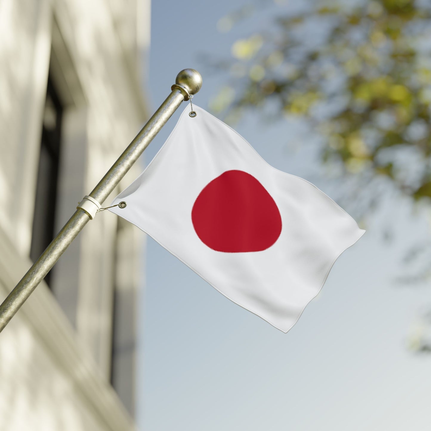 Japan Flag - Double-Sided National Flag (Red Hinomaru on White)
