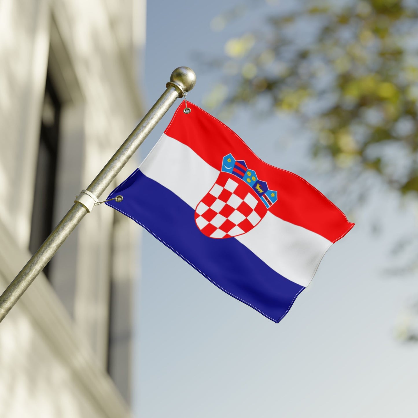 Croatia Double-Sided Flag — Outdoor/Indoor Croatian Flag with Coat of Arms