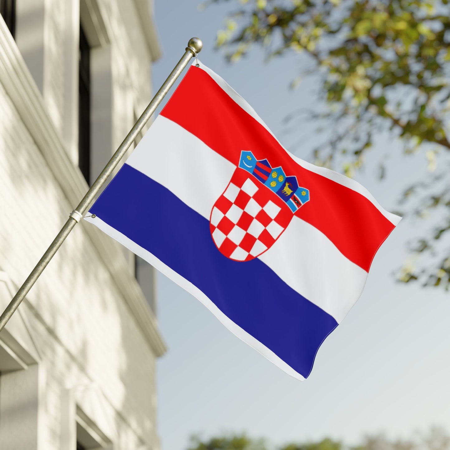 Croatia Double-Sided Flag — Outdoor/Indoor Croatian Flag with Coat of Arms
