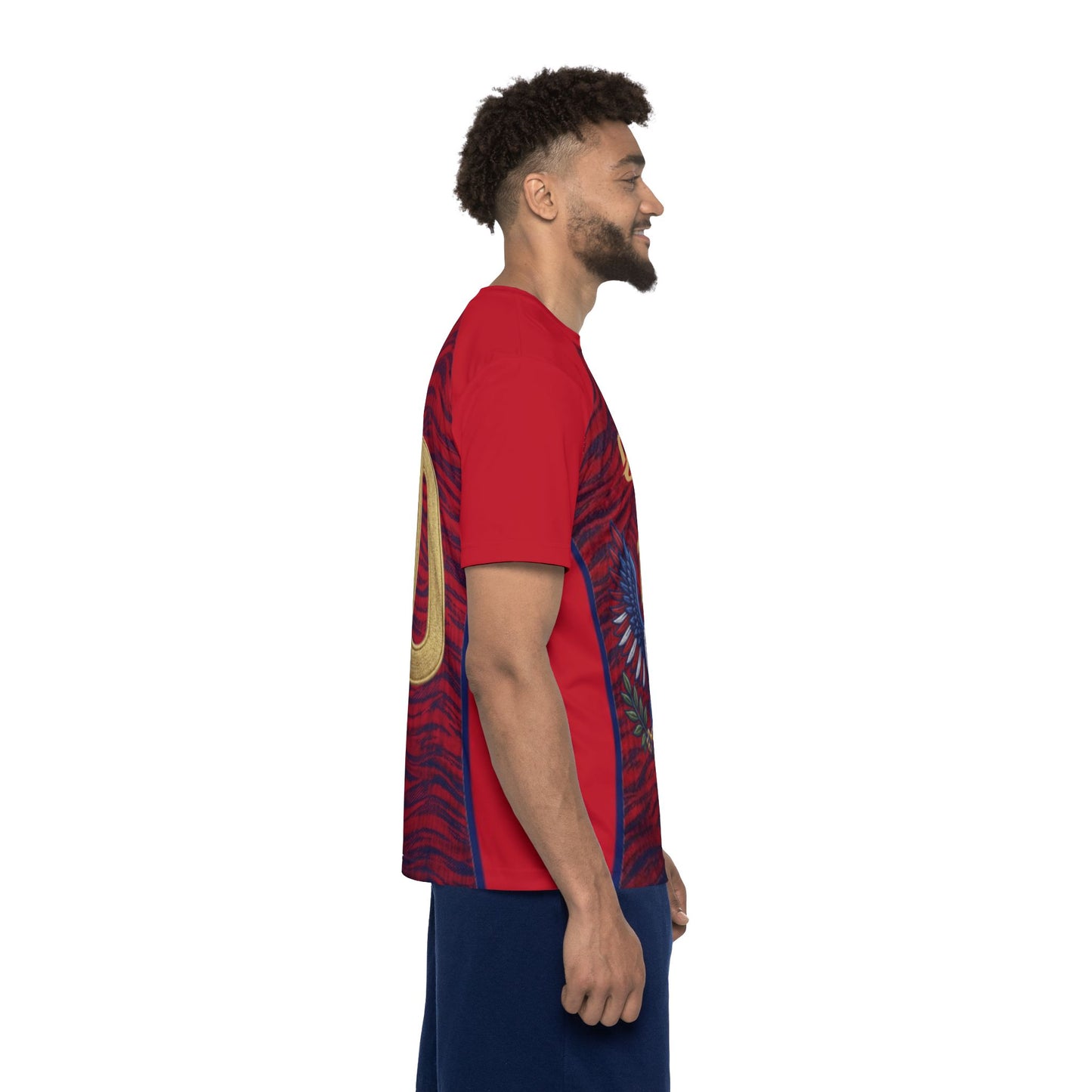 Patriotic Eagle Soccer Jersey — Red Number 10 Athletic Shirt