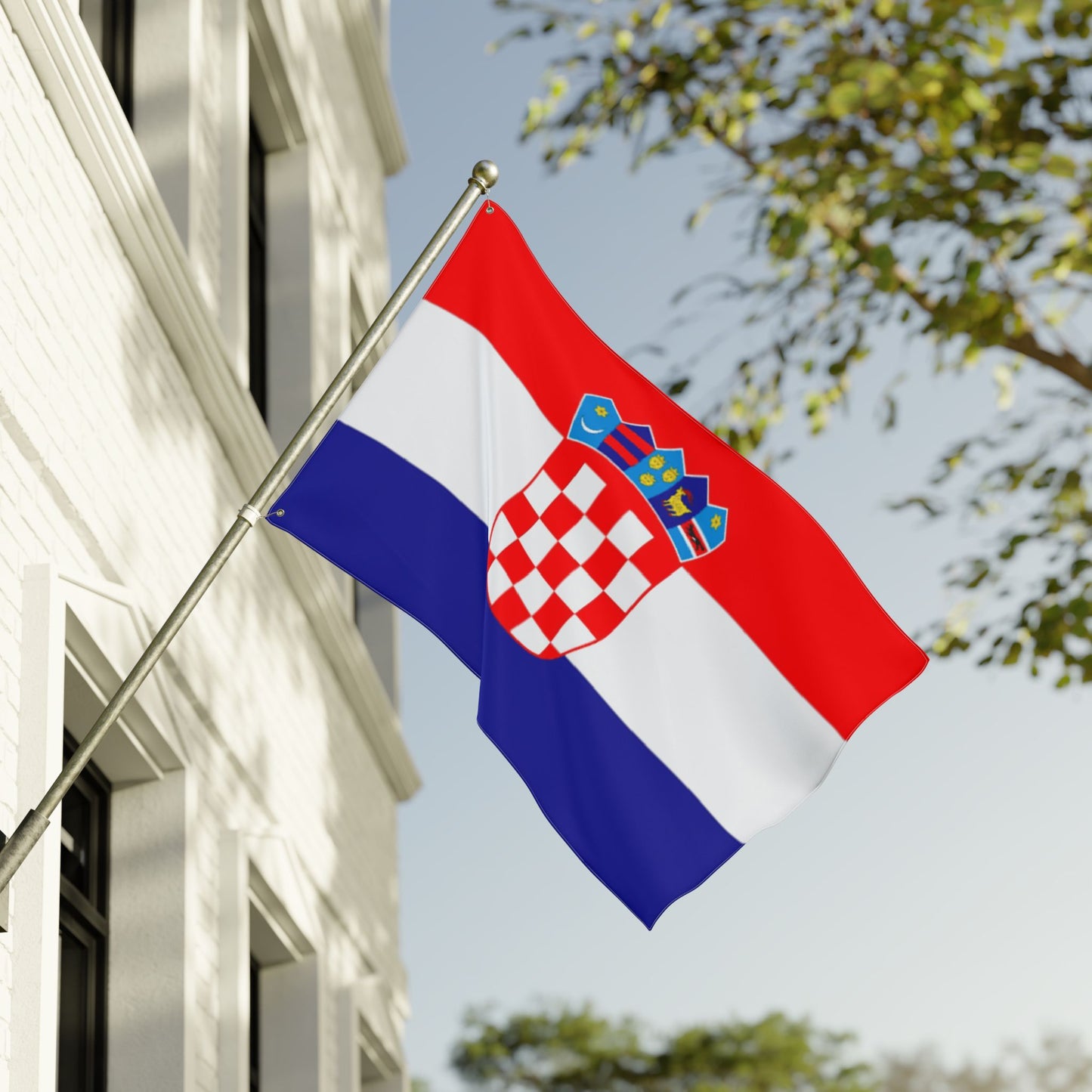 Croatia Double-Sided Flag — Outdoor/Indoor Croatian Flag with Coat of Arms