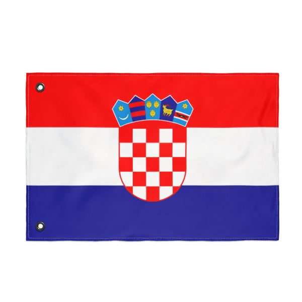Croatia Double-Sided Flag — Outdoor/Indoor Croatian Flag with Coat of Arms