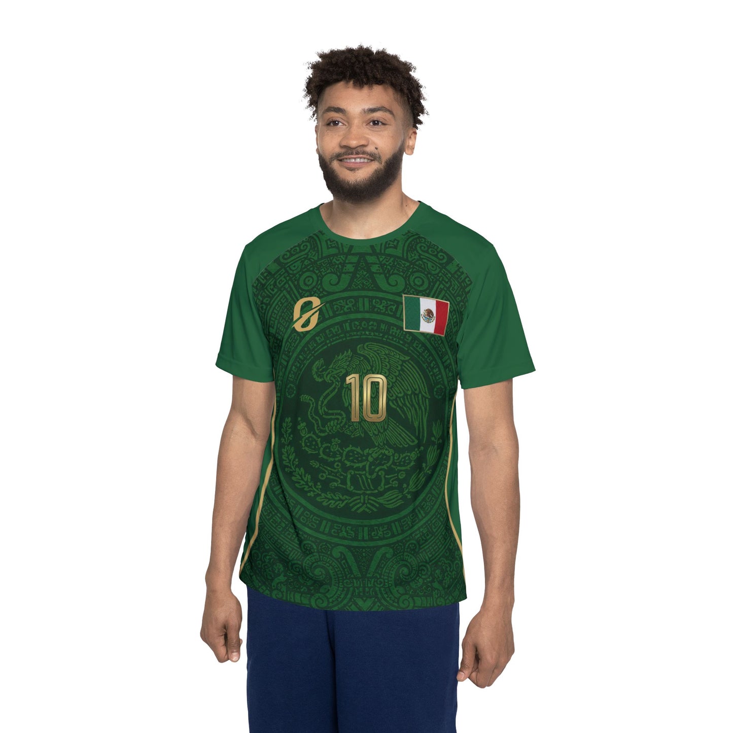 Mexico Green Soccer Jersey — Number 10 AOP Fan Shirt