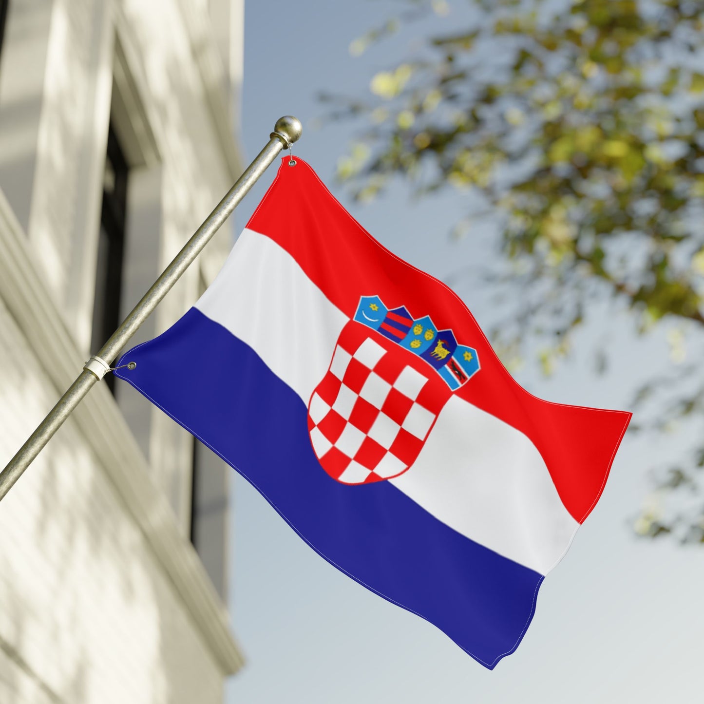 Croatia Double-Sided Flag — Outdoor/Indoor Croatian Flag with Coat of Arms